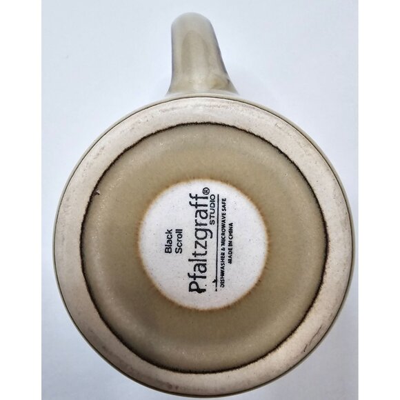 Pfaltzgraff Studio Black Scroll Ceramic Mug 12 Oz Dishwasher & Microwave Safe Be - Picture 5 of 6